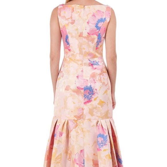 Kay Unger Floral Midi Dress - Pink and Blue - Picture 5 of 7